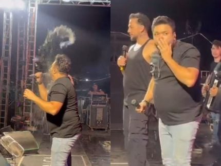 cantor-de-forro-e-atingido-por-lata-de-cerveja-no-rosto-e-termina-show-sangrando