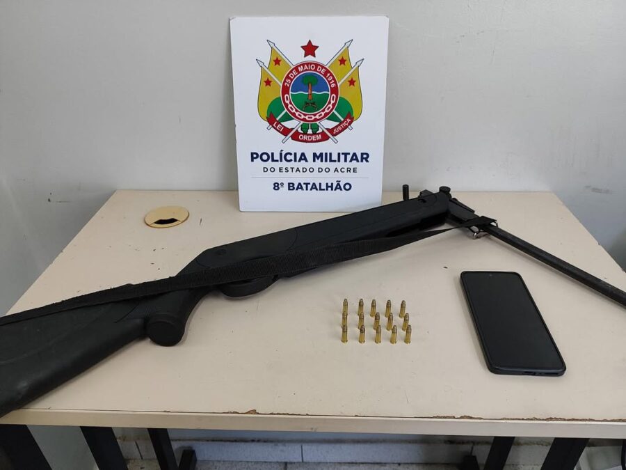 Adolescente é flagrado com arma modificada e munições durante abordagem na BR-364