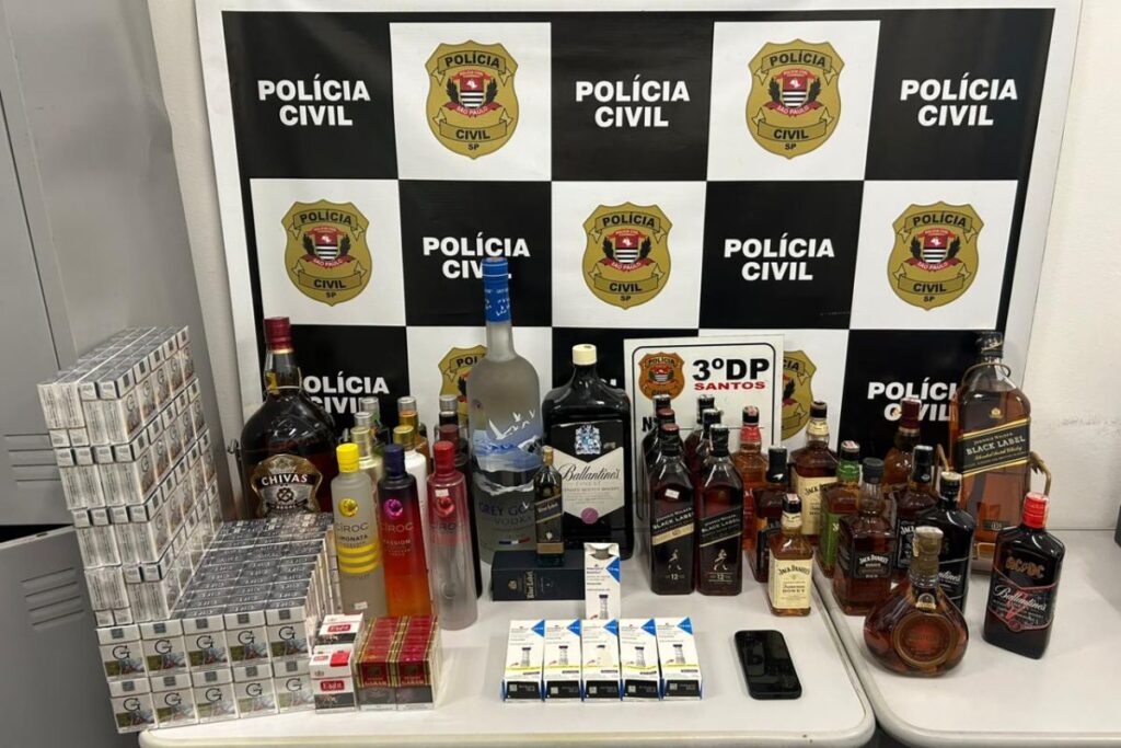bebidas,-cigarros-e-mounjaro-sao-apreendidos-em-adega-no-litoral-de-sp