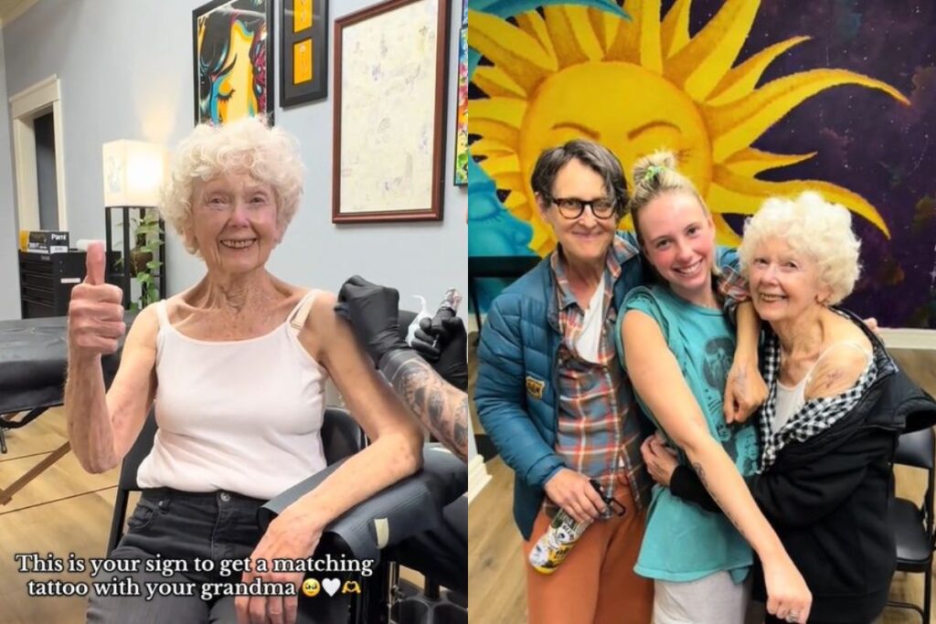 avo-de-87-anos-faz-tatuagem-com-a-neta:-“a-vida-e-curta-demais”