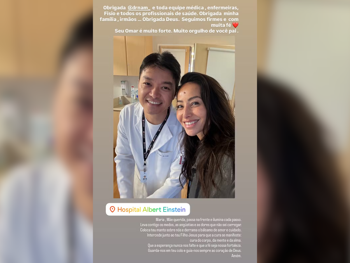 Sabrina Sato agradece equipe médica e atualiza estado de saúde do pai