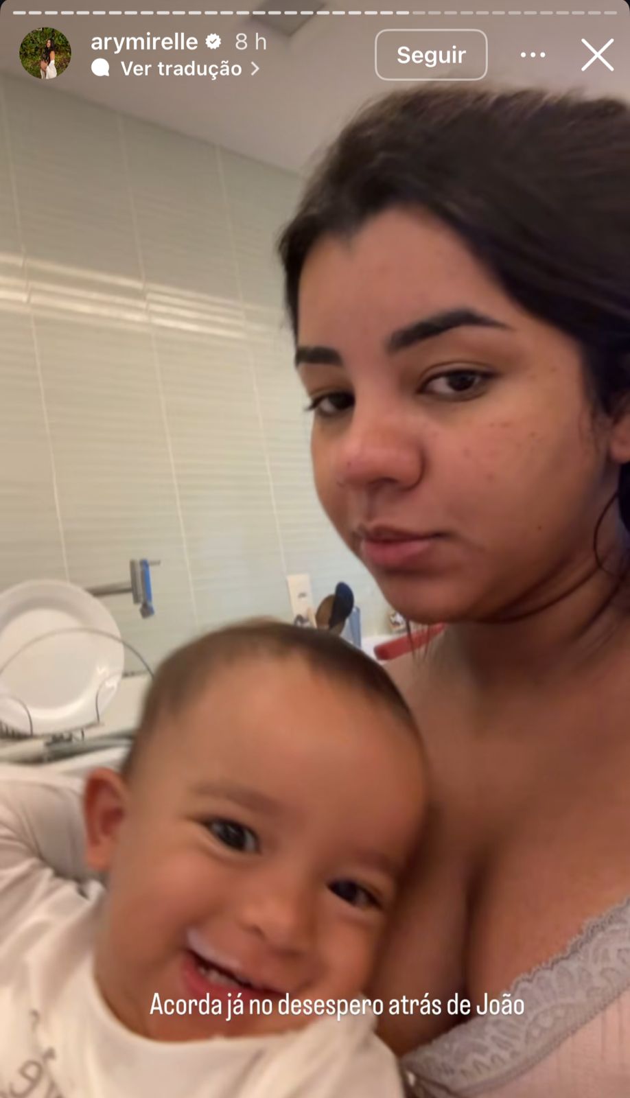 Ary Mirelle mostra reação fofa do filho com a chegada de João Gomes