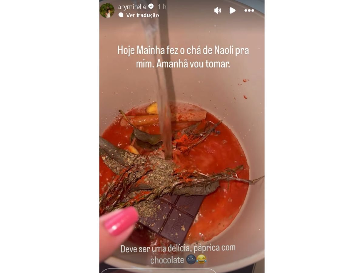 Na reta final da gravidez, Ary Mirelle recorre a chá que estimula o trabalho de parto