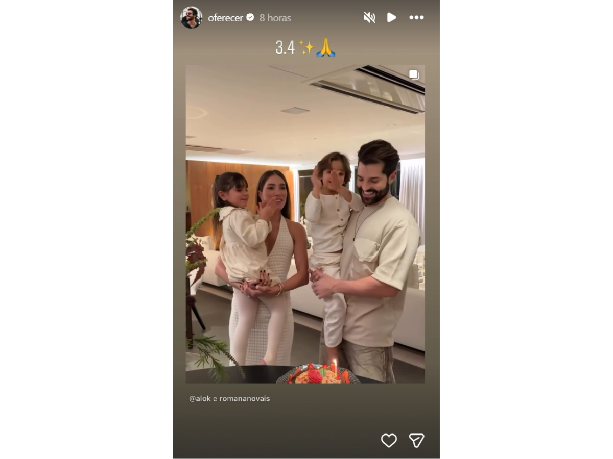 Alok celebra 34 anos de vida ao lado de esposa e filhos. Veja fotos!