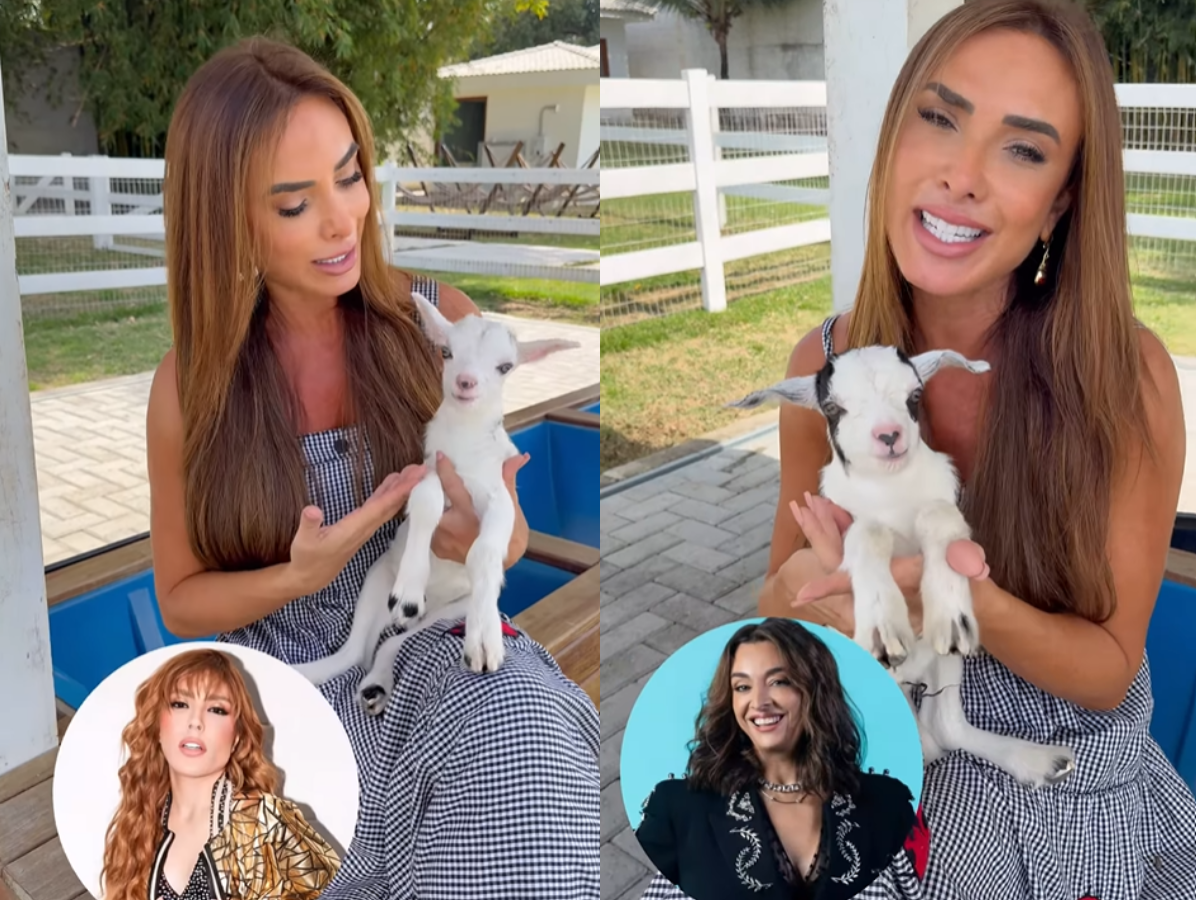 Nicole Bahls se inspira no “Dança” e batiza novos cabritos com nomes dos participantes