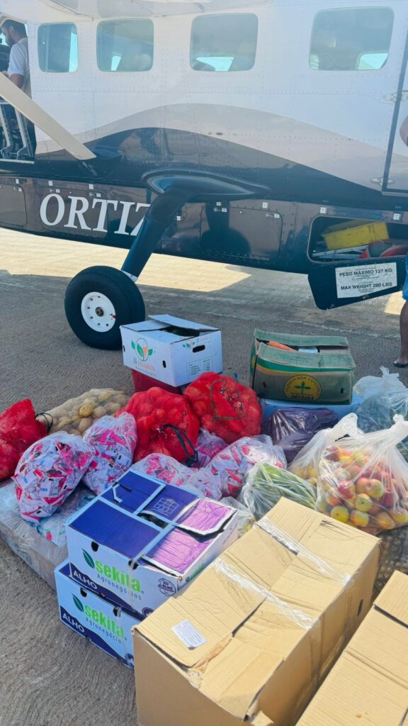 Entrega só foi possível graças ao esforço do governo em fretar aeronave. Foto: Núcleo Santa Rosa/Cedida