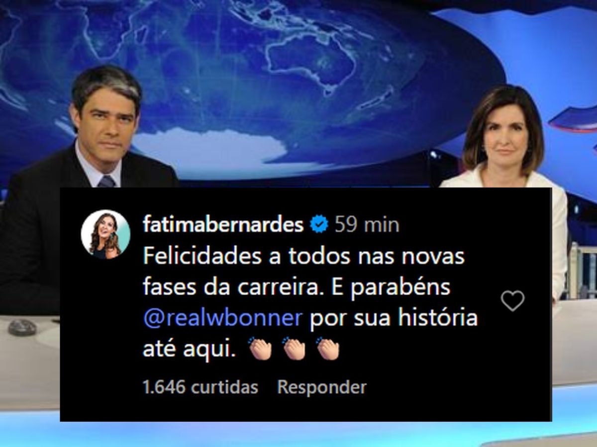Fátima Bernardes parabeniza William Bonner após mudanças no JN