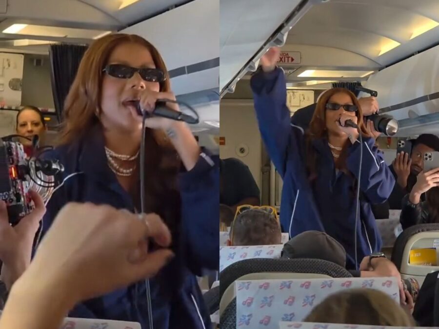 Ludmilla nas alturas! Cantora pega fãs de surpresa com show a bordo de avião