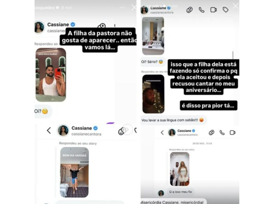 Após confusão com Cassiane, Lucas Guedez expõe falas da cantora gospel: “É disso pra pior”