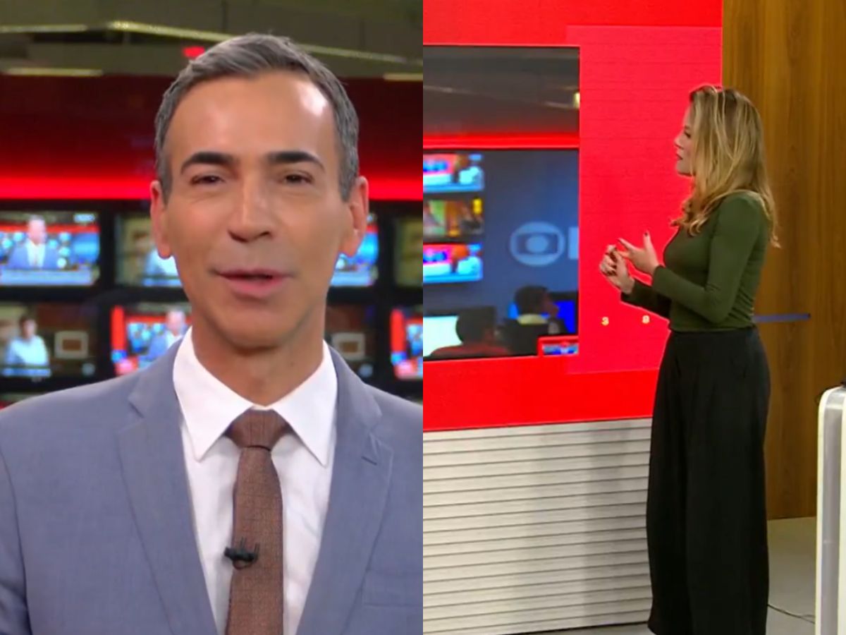 César Tralli é homenageado em último dia na GloboNews e Natuza se emociona