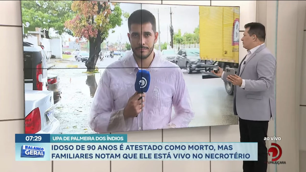 Idoso dado como morto é levado ao necrotério e é encontrado com sinais vitais em AL