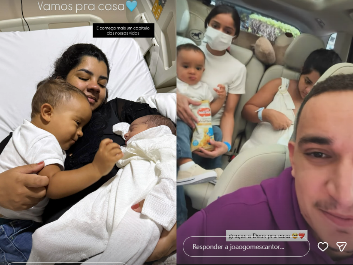 Ary Mirelle, mulher de João Gomes, recebe alta hospitalar após dar à luz ao 2° filho