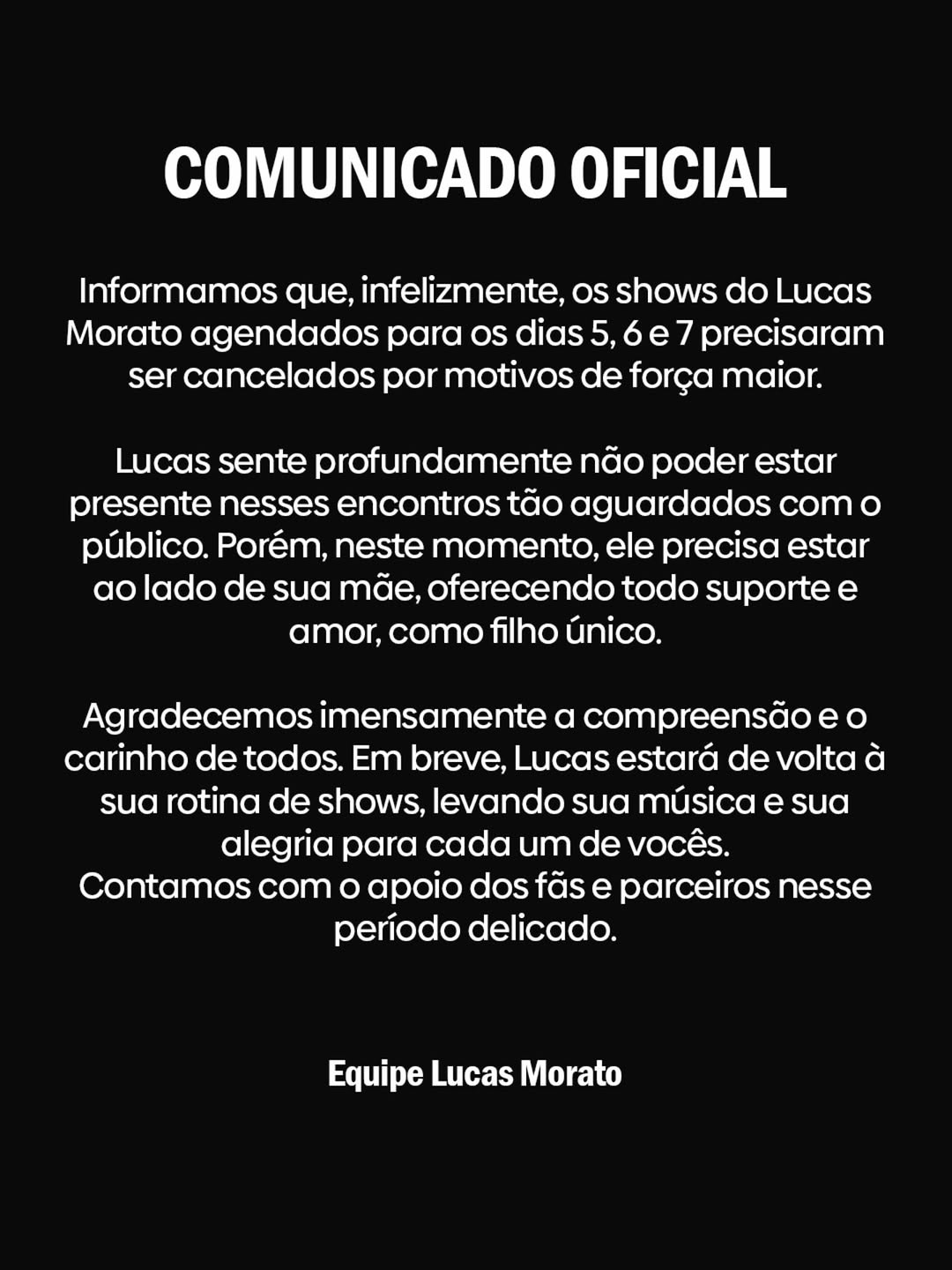 Filho de Péricles, Lucas Morato se despede da mãe, Meire Morato, aos 56 anos