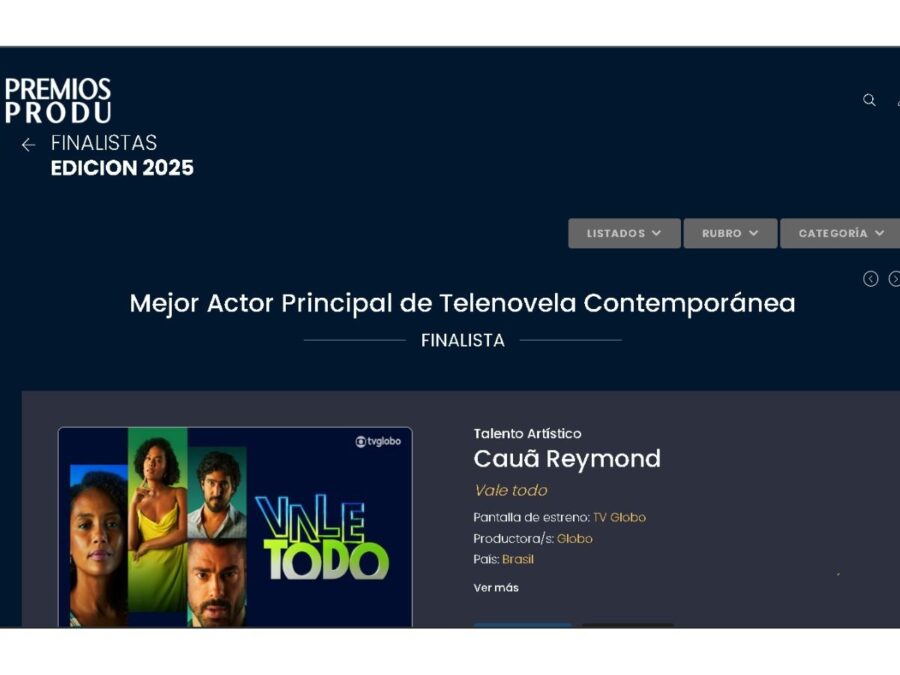 Cauã Reymond é finalista em premiação internacional por atuação em “Vale Tudo”