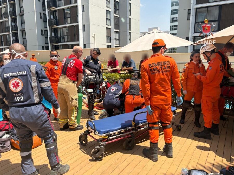 Homem é reanimado após se afogar em piscina de condomínio no Park Sul