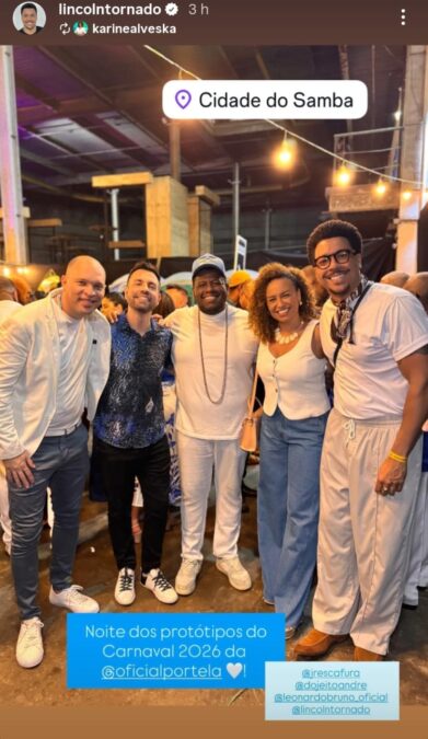 Filho de Tony Tornado e apresentadora da Globo fazem 1ª aparição como casal na Portela