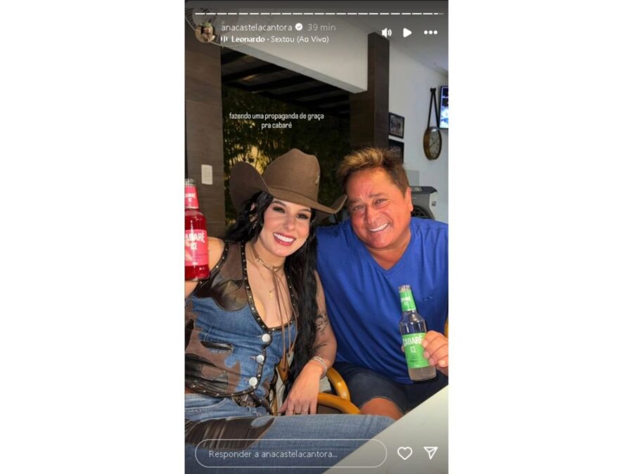 “Visita do dia”: Leonardo posta ao lado de Ana Castela e Zé Felipe