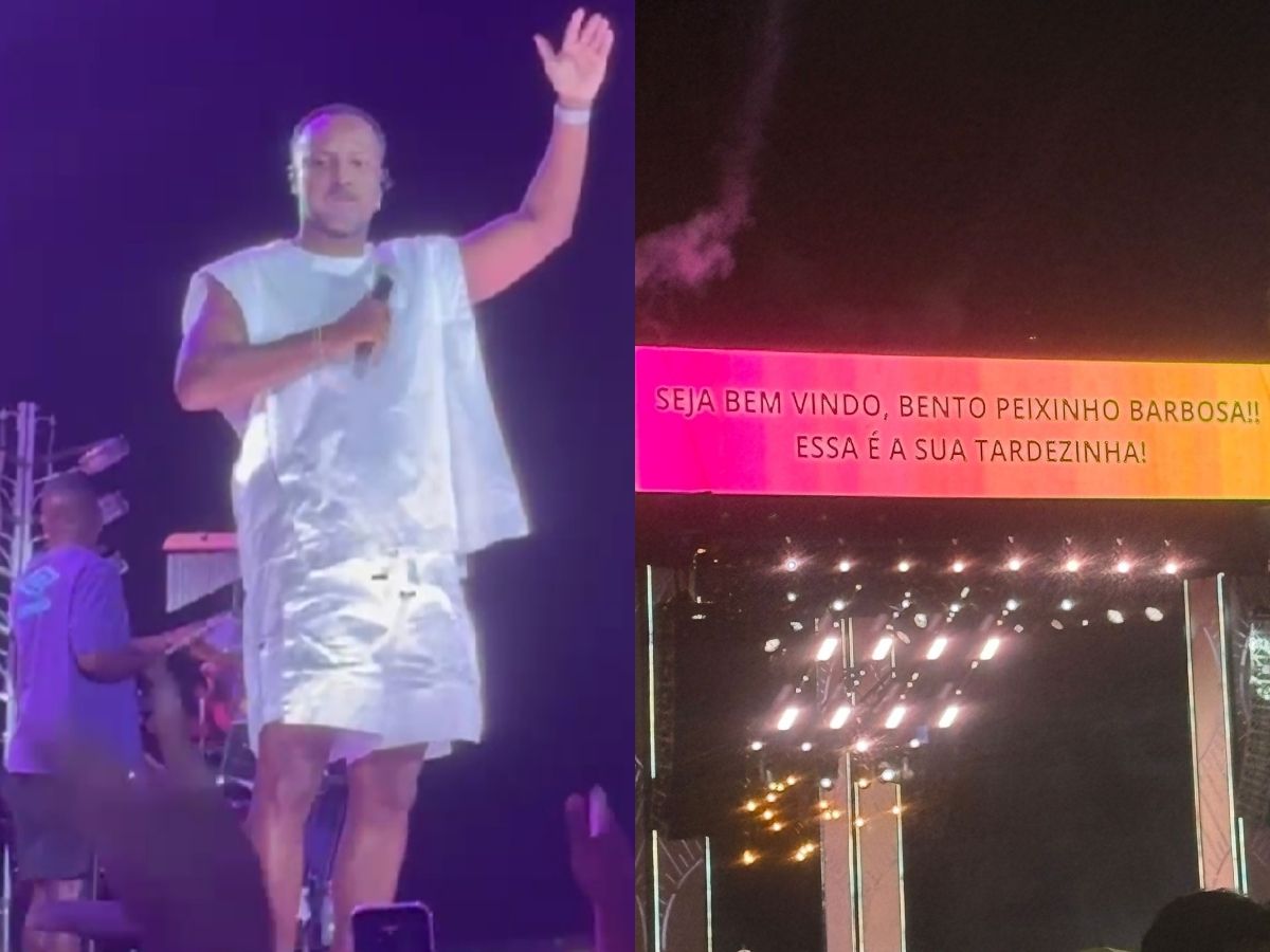 Thiaguinho se emociona com homenagem ao filho durante show em Goiânia