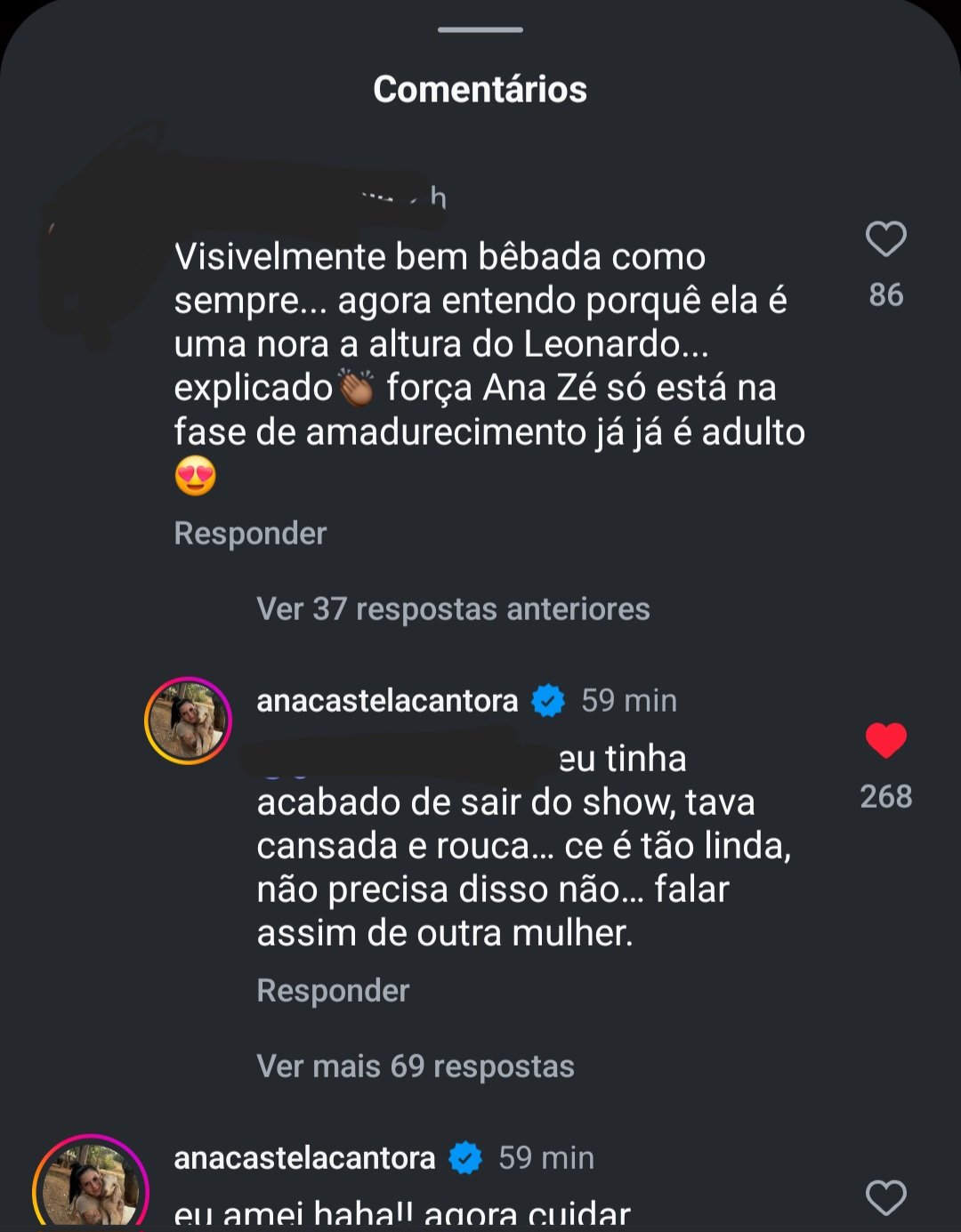 Ana Castela responde a crítica de seguidora que a chamou de bêbada: “Você é linda, não precisa disso”