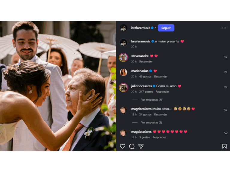 lara-silva-publica-foto-inedita-com-faustao-apos-casamento:-“maior-presente”