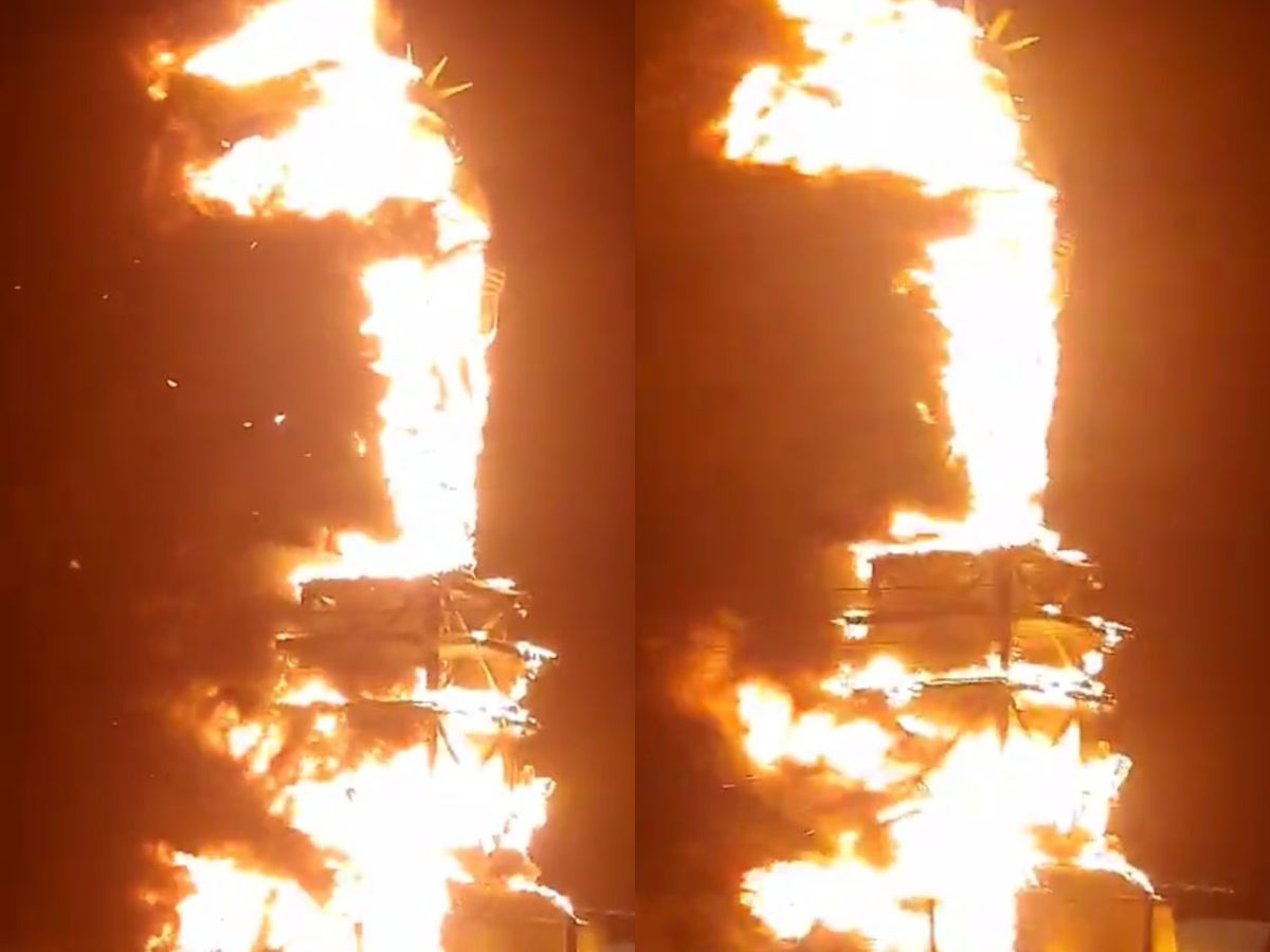 Estátua da Havan em Petrolina pega fogo e imagens repercutem na web