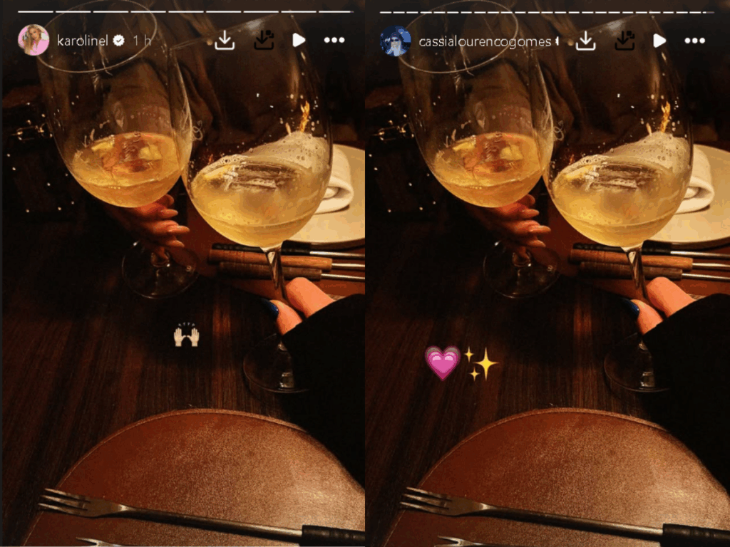 apos-termino,-karoline-lima-encontra-cassia-lourenco,-tambem-ex-de-eder-militao