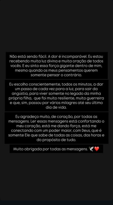 Após morte da filha, Schynaider Moura desabafa: “A dor é incomparável”