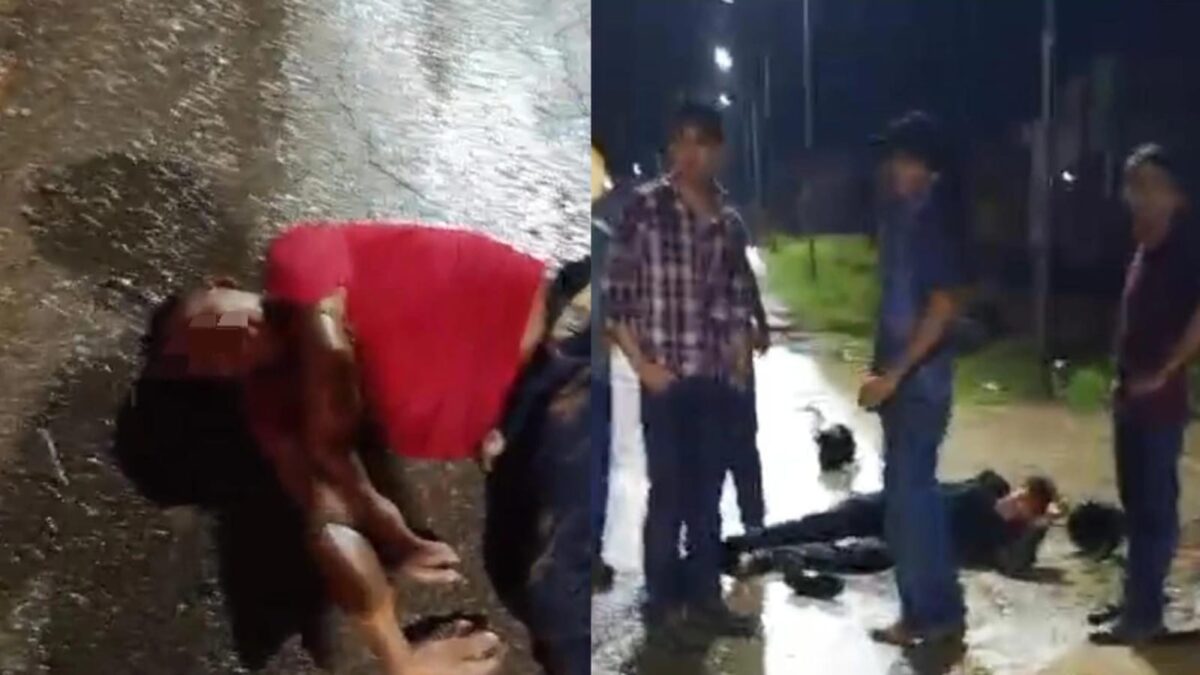 Vídeo mostra possível acidente na Avenida Brasil, em Sena Madureira; vítimas aparecem caídas no chão