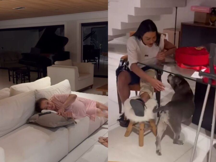 Gracyanne mostra recepção da mãe de Belo após deixar o hospital e voltar para casa