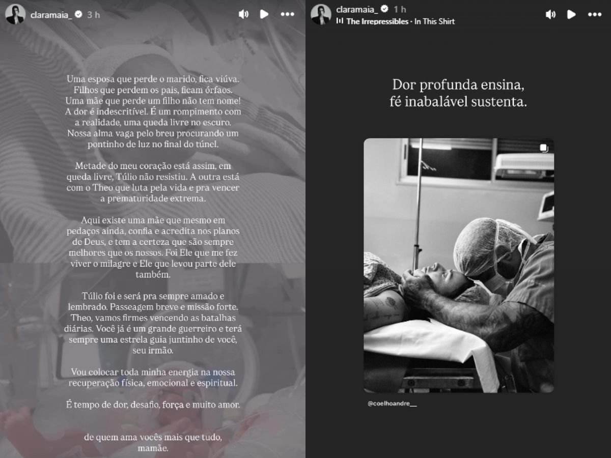 Pequeno guerreiro: filho prematuro de Clara Maia evolui no hospital e se aproxima de 1 kg