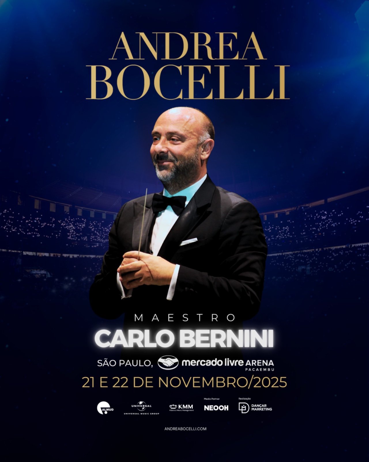 Andrea Bocelli anuncia atrações especiais para seus shows no Brasil