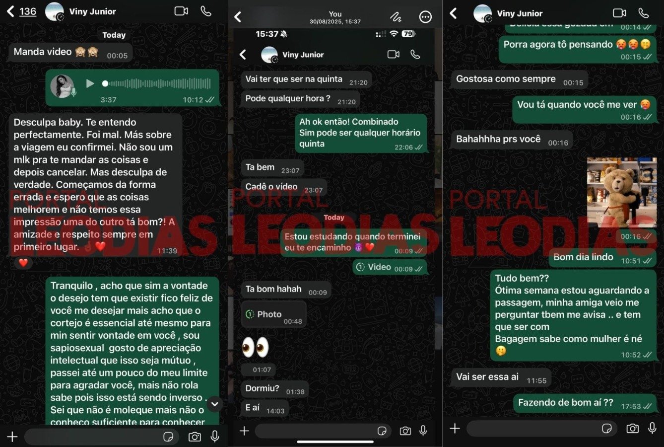Veja os prints da conversa de Vini Jr. com nova modelo, mesmo em relação com Virginia
