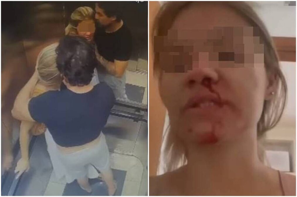 Vídeo: homem agride namorada, limpa sangue com camisa e depois a beija
