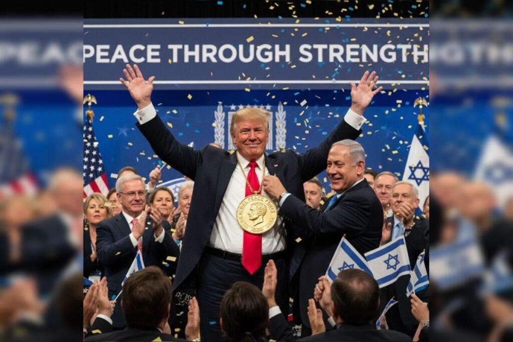 gabinete-de-netanyahu-posta-imagem-de-trump-com-nobel-da-paz:-“merece”