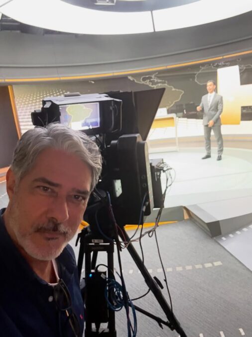 Bonner visita Tralli no “Jornal Hoje” a 18 dias de passar bastão do “Jornal Nacional” para ele