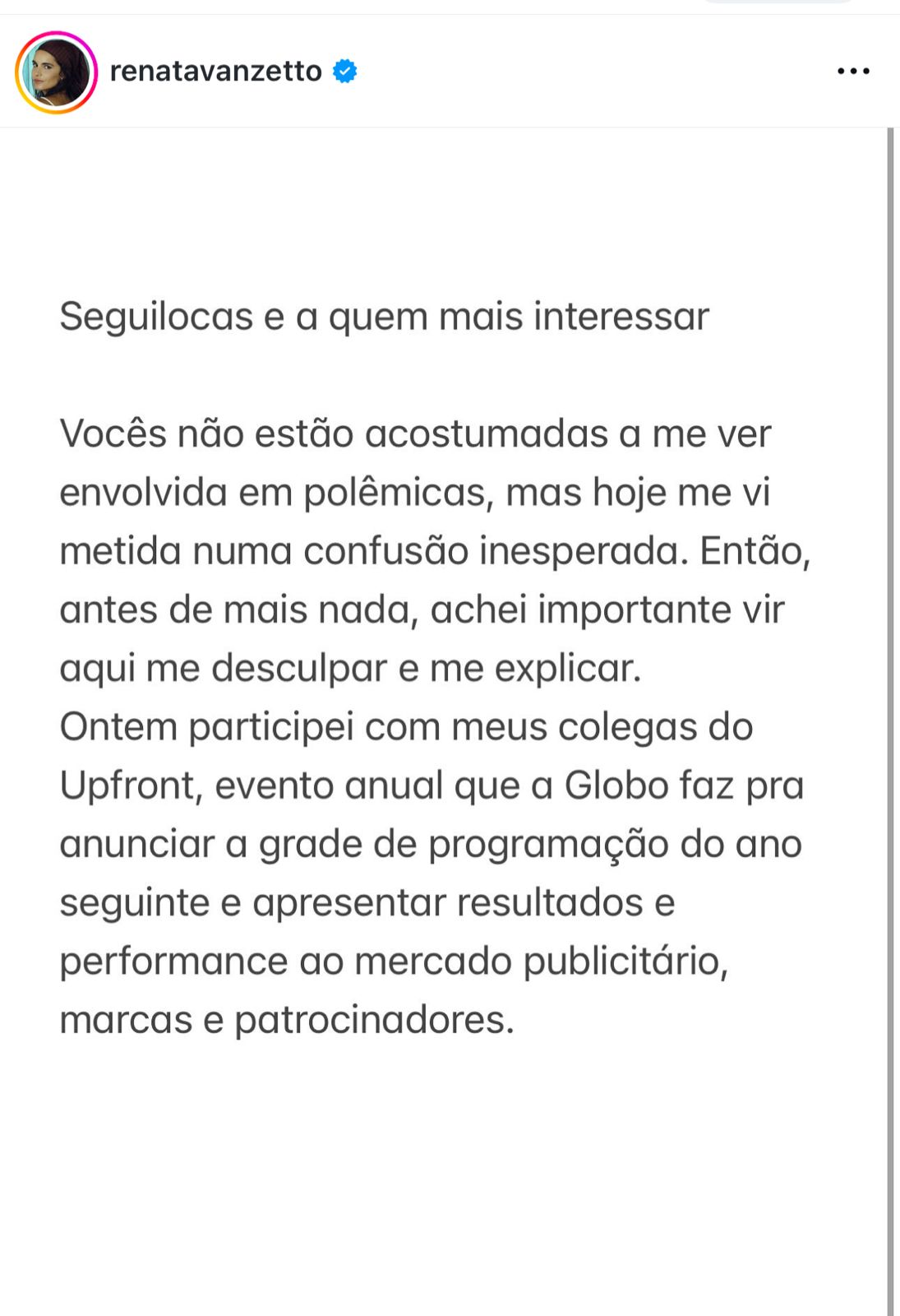 Chef Renata Vanzetto se desculpa por falas sobre MasterChef em evento da Globo