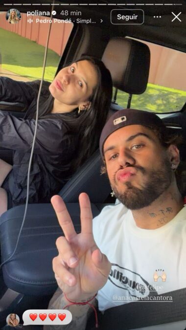 Poliana Rocha surpreende ao postar foto de Ana Castela e Zé Felipe juntinhos: “Sente a paz”