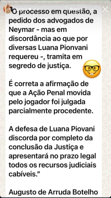 Luana Piovani reage após derrota na Justiça em processos contra Neymar: “Perdi um só”