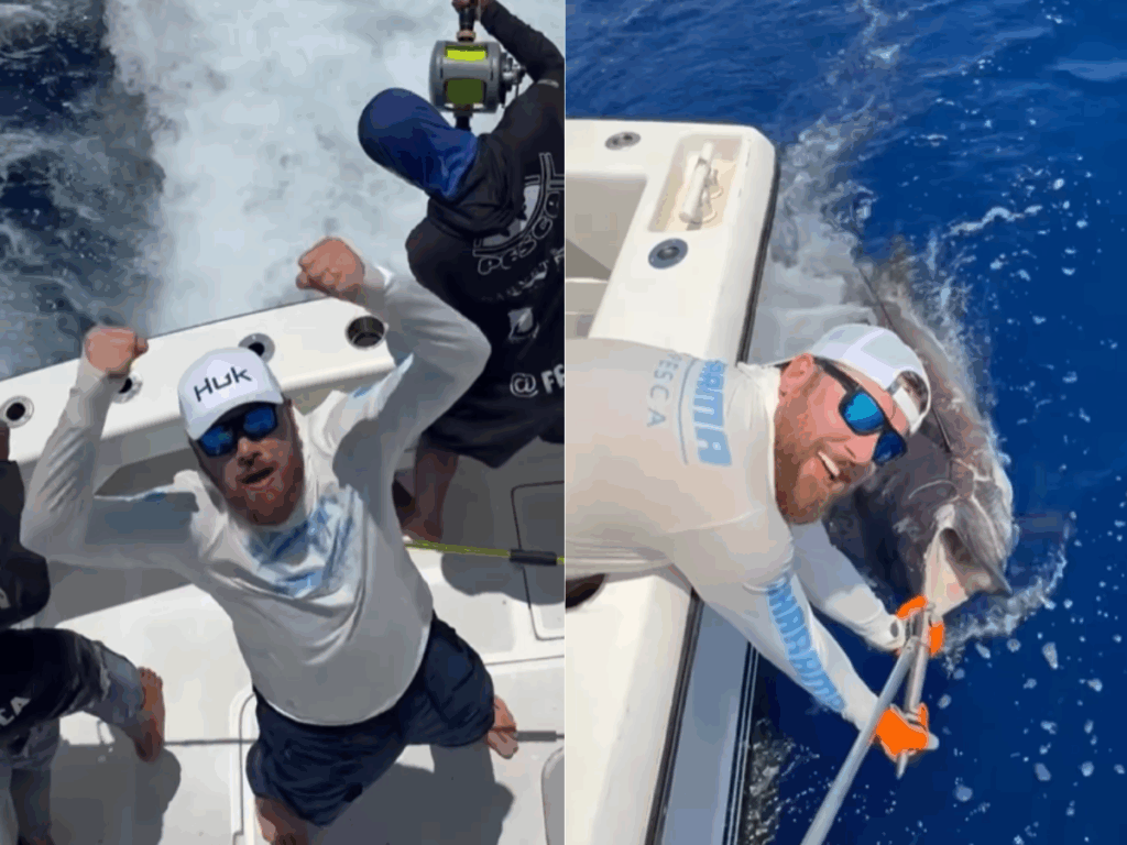 dia-historico:-ze-neto-pesca-maior-peixe-de-sua-vida,-de-quase-300kg,-na-bahia