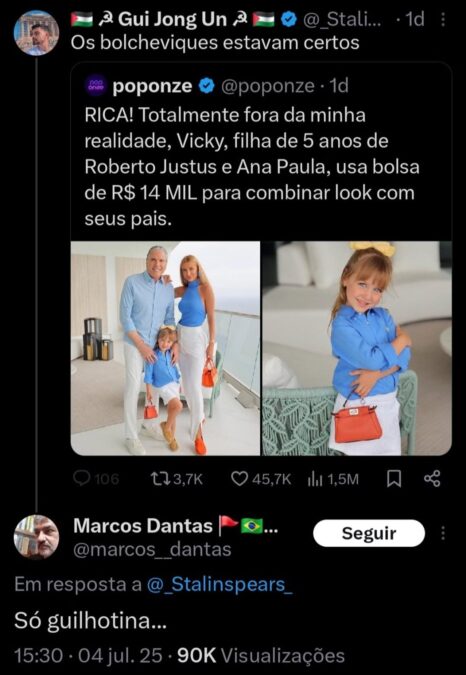 Justiça condena professor por discurso de ódio contra filha de Roberto Justus
