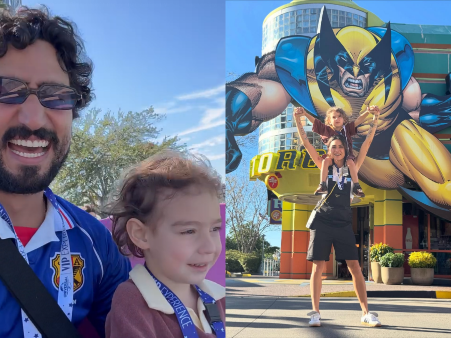 Após fim de “Vale Tudo”, Renato Góes e Thaila Ayala curtem parque dos EUA com os filhos