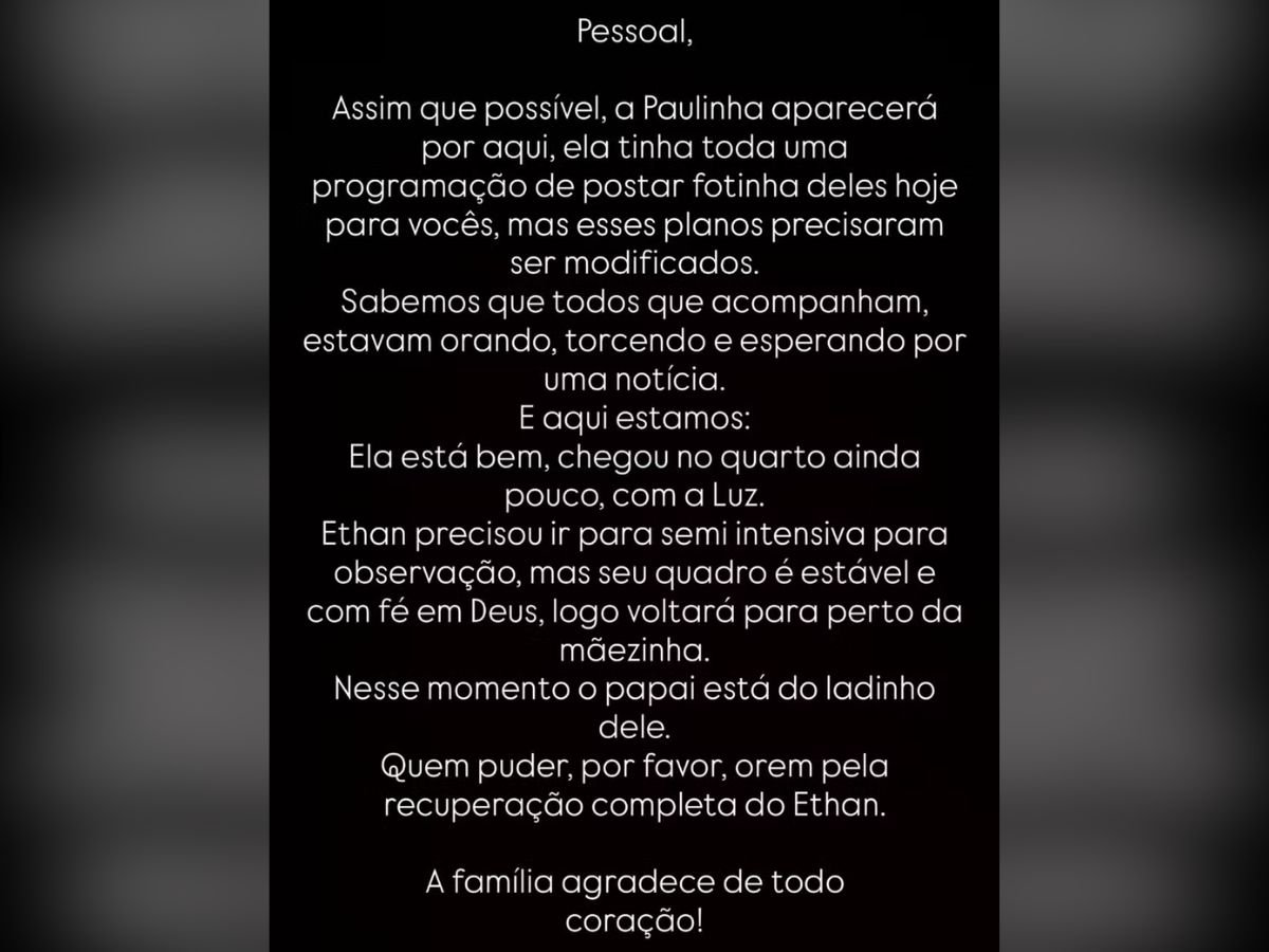 Nascem os filhos gêmeos da ex-BBB Paulinha Leitte; um está na semi-intensiva