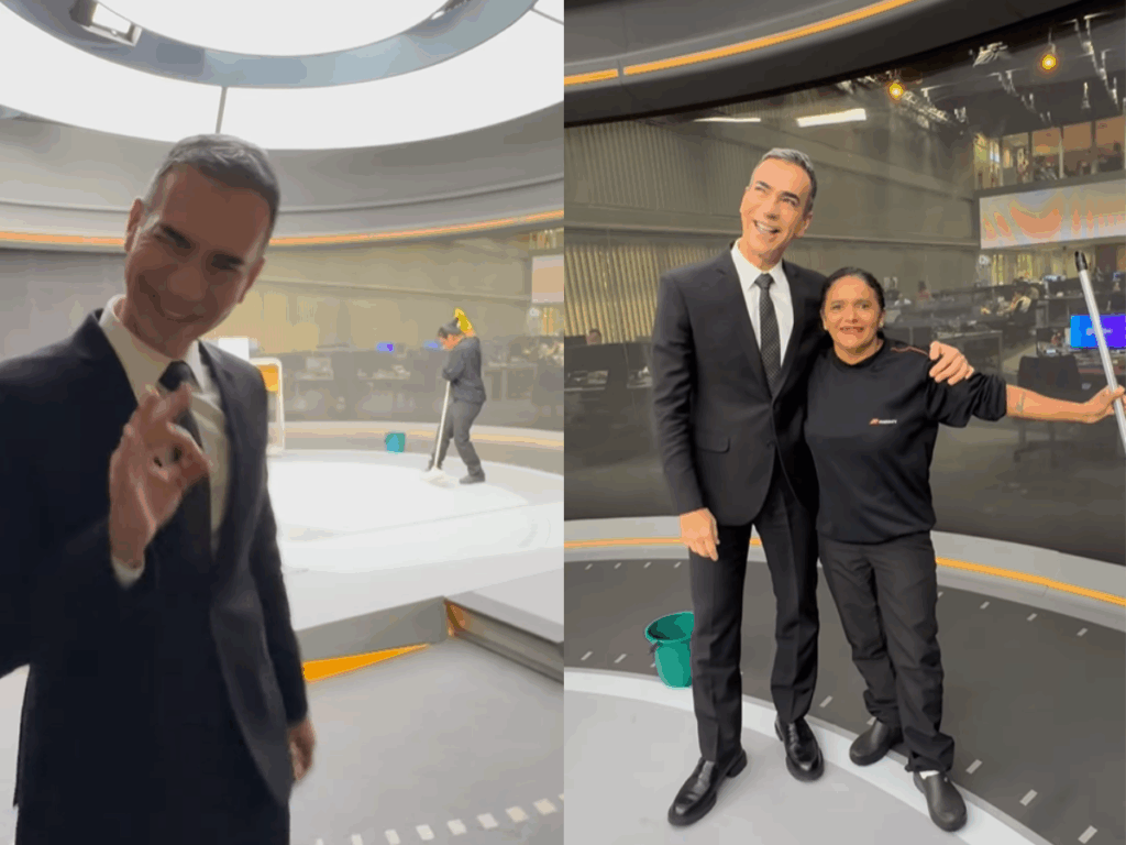 cesar-tralli-homenageia-funcionaria-da-limpeza-do-“jornal-hoje”:-“grato”