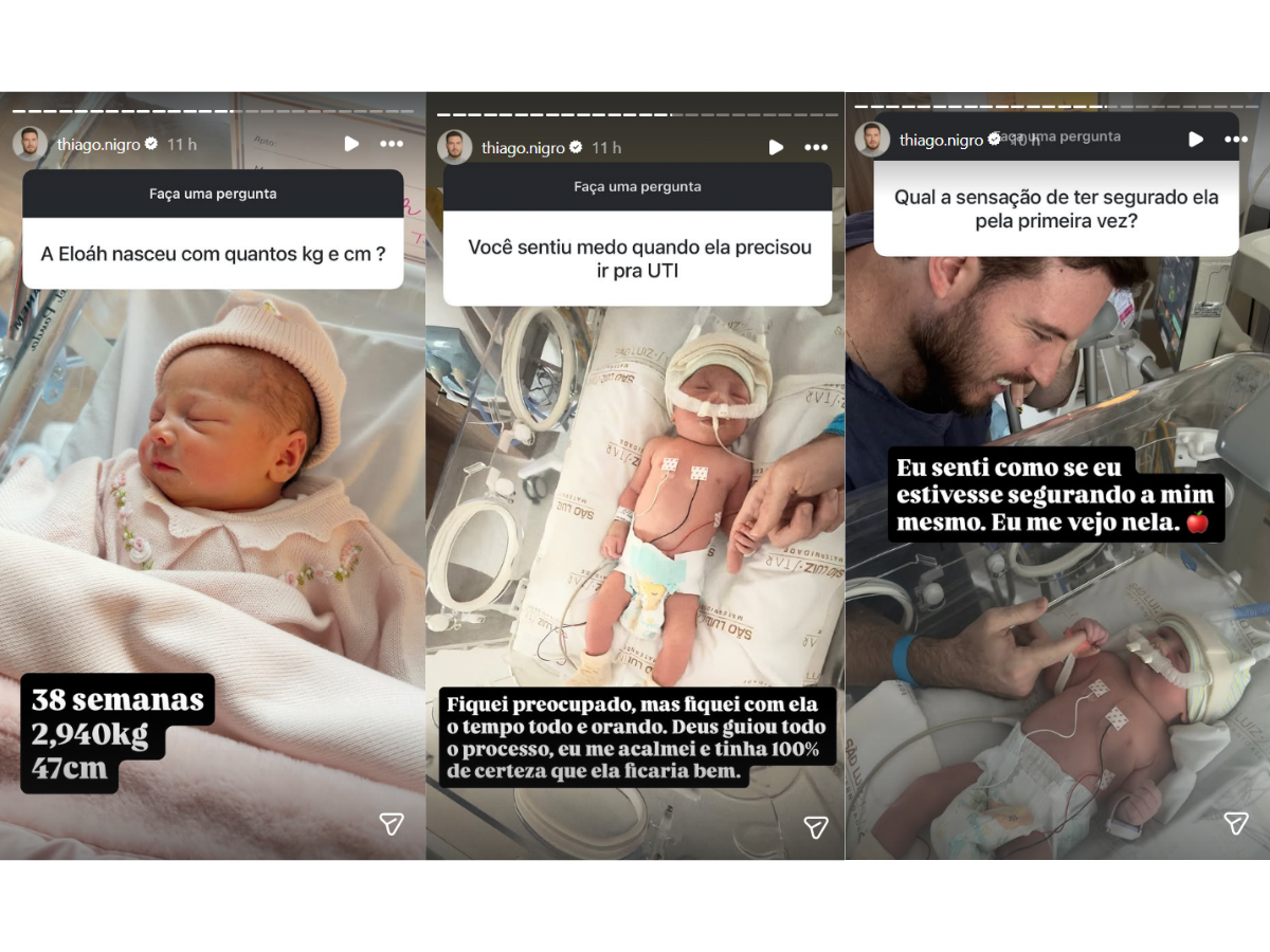 “Tô me achando”: Thiago Nigro detalha nascimento da 1ª filha com Maíra Cardi