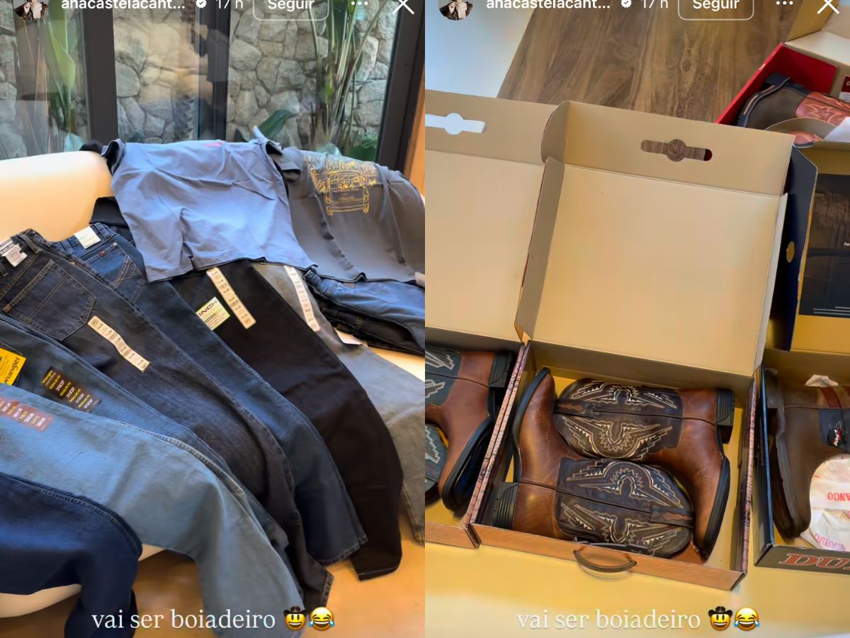 Ana Castela renova guarda-roupa de Zé Felipe e brinca: “Vai ser boiadeiro”