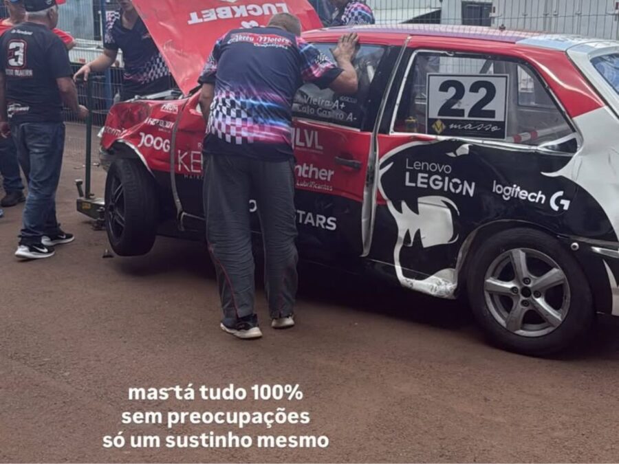 Caio Castro sofre acidente de carro durante treino de automobilismo no Paraná