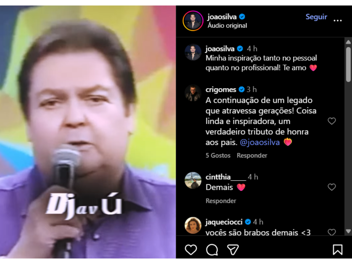 “Déjà vu”: João Silva homenageia Faustão e ressalta influência pessoal e profissional