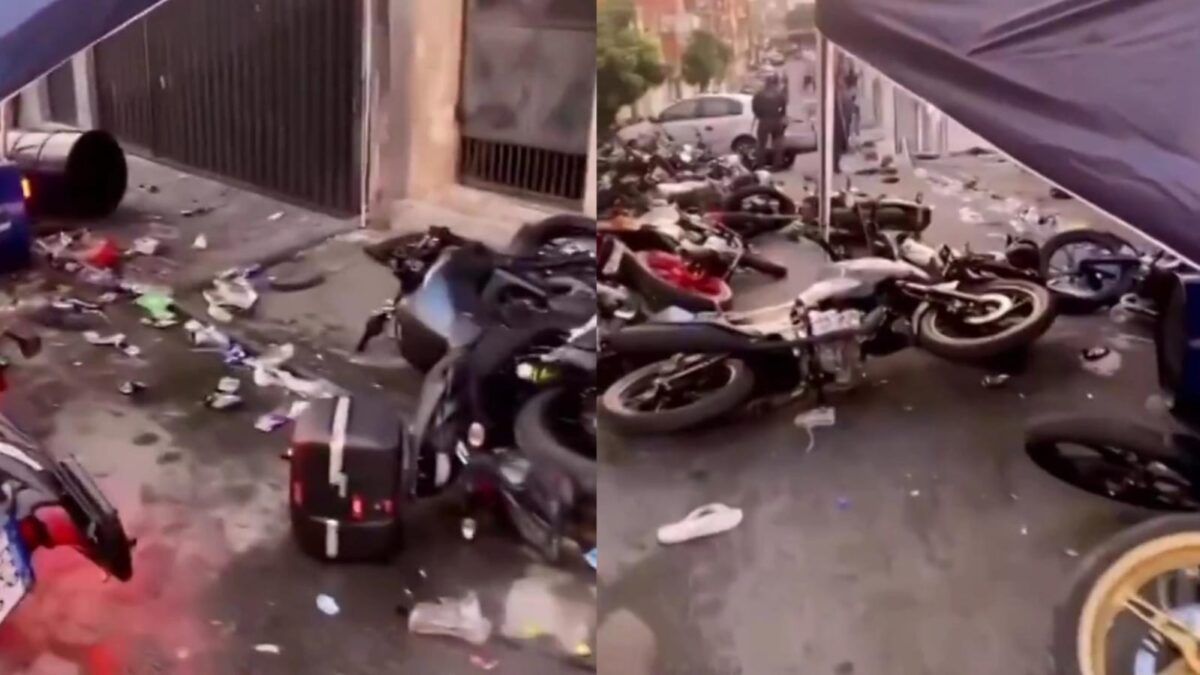 Fuga em baile funk no Jabaquara deixa mais de 25 motos abandonadas após chegada da PM