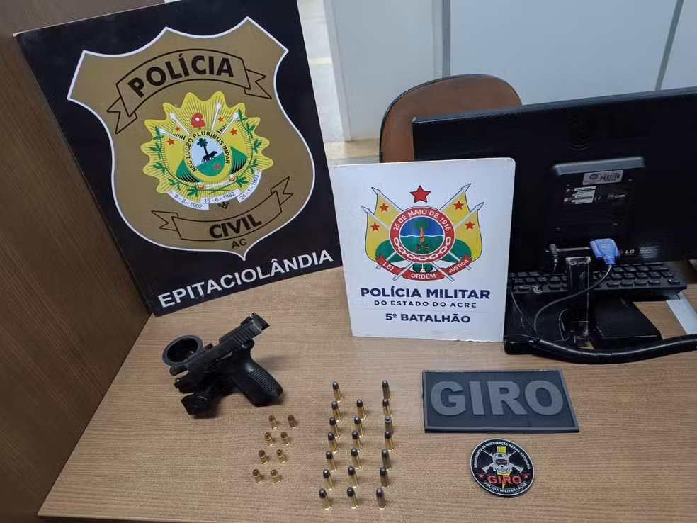 Um dos suspeitos de matar casal e deixar criança baleada no rosto é preso no AC — Foto: Polícia Militar