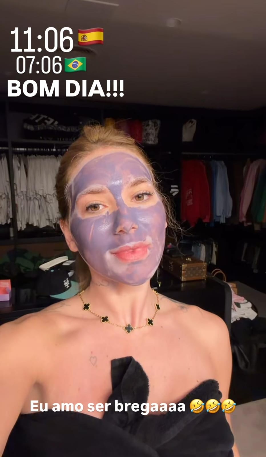 Virginia Fonseca curte manhã de skincare em Madri e brinca com Vini Jr.: “Se achando”